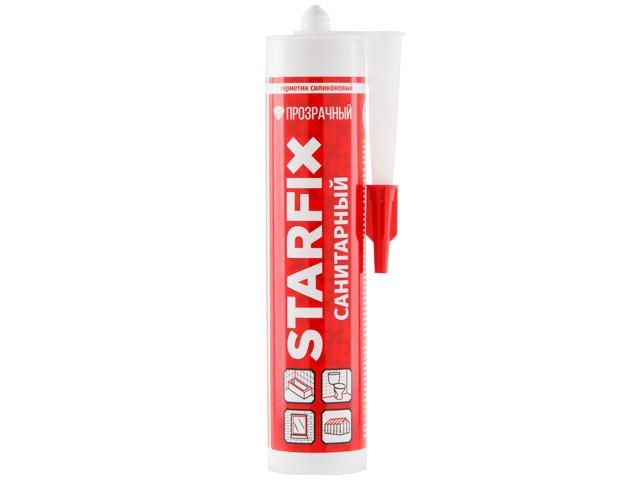 Герметик силиконовый санитарный STARFIX Sanitary Silicone (прозрачный) 260 мл (SM-57867-1)