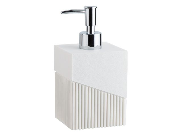 Диспенсер (дозатор) для мыла ELEMENT, белый, PERFECTO LINEA (Материал: НАТУРАЛЬНЫЙ КАМЕНЬ, полирезин, пластик) (35-618102)